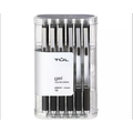 TUL Retractable Gel Pens, Medium Point, 0.7 mm, Silver Barrel, Black Ink, Pack Of 12 Pens