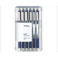 TUL Retractable Gel Pens, Medium Point, 0.7 mm, Silver Barrel, Blue Ink, Pack Of 12 Pens