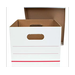 Office Depot Brand Standard-Duty Corrugated Storage Boxes, Letter/Legal Size, 15in x 12in x 10in, 60% Recycled, White/Red, Pack Of 15