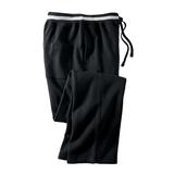 Men's Big & Tall KingSize Coaches Collection Fleece Open Bottom Pants by KingSize in Black Stripe (Size 3XL)