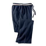 Men's Big & Tall KingSize Coaches Collection Fleece Open Bottom Pants by KingSize in Navy Stripe (Size XL)