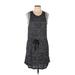 Nicole by Nicole Miller Casual Dress - Mini Scoop Neck Sleeveless: Gray Marled Dresses - Women's Size Large