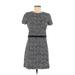 Gap Casual Dress - Mini Crew Neck Short sleeves: Gray Color Block Dresses - Women's Size 6