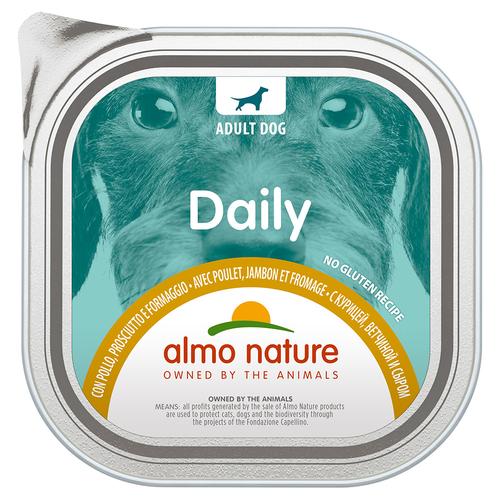9x300g Almo Nature Daily mit Huhn, Schinken und Käse Hundefutter nass