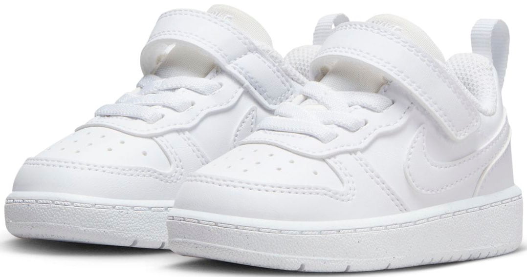 Sneaker NIKE SPORTSWEAR "COURT BOROUGH LOW RECRAFT (TD)", Mädchen, Gr. 25, weiß (weiß, weiß), Synthetik, Textil, Schuhe Sneaker, Design auf den Spuren des Air Force 1