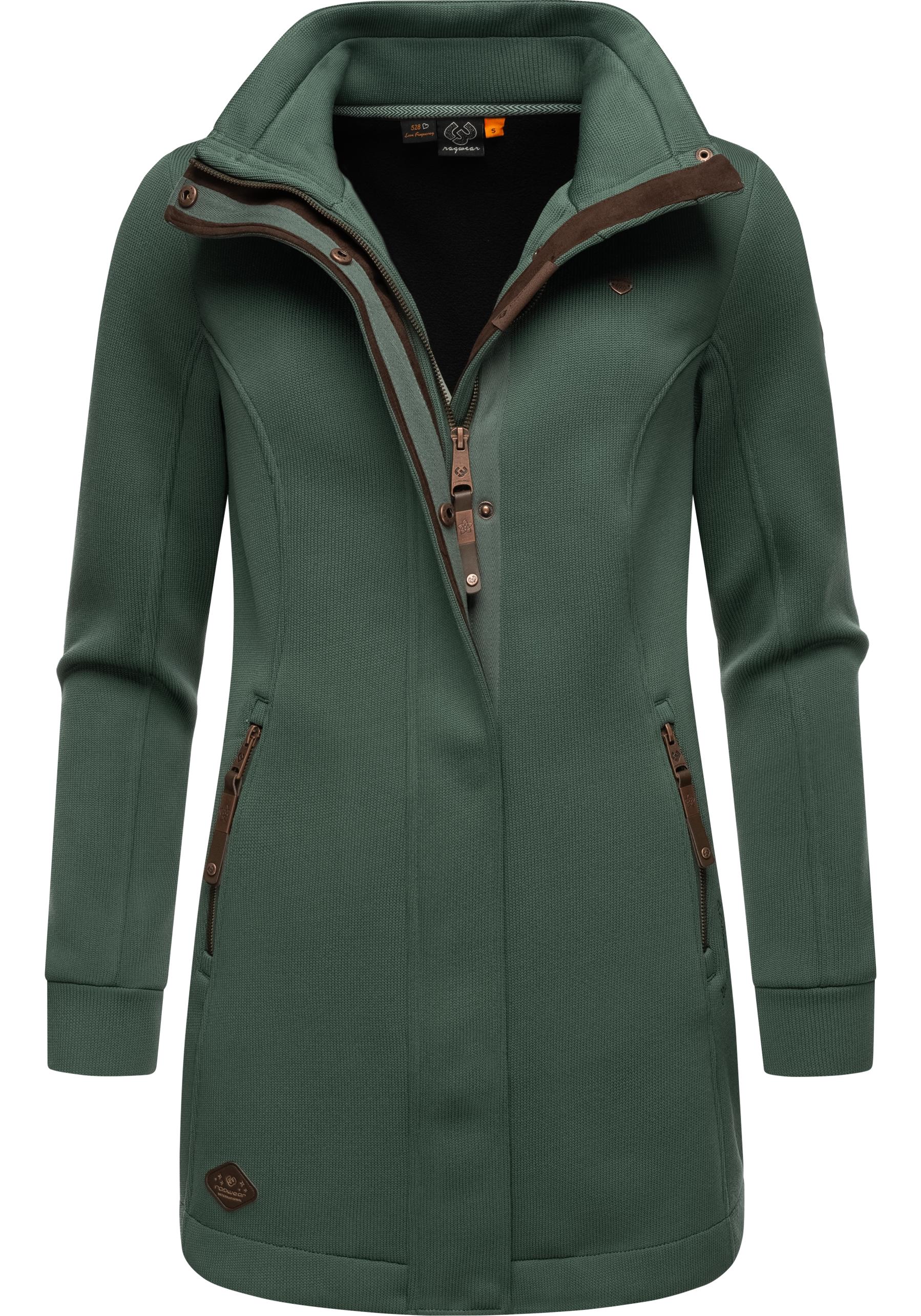 Sweatjacke RAGWEAR "Letrice Bonded", Damen, Gr. XS (34), grün, Sweatware, Obermaterial:100% Polyester, tailliert Po-bedeckend, hoch geschlossener Ausschnitt, Ärmel ohne Ärmelschlitz normaler Saum, Sweatjacken Sweatjacke, Elegante Zip-Jacke mit hohem...