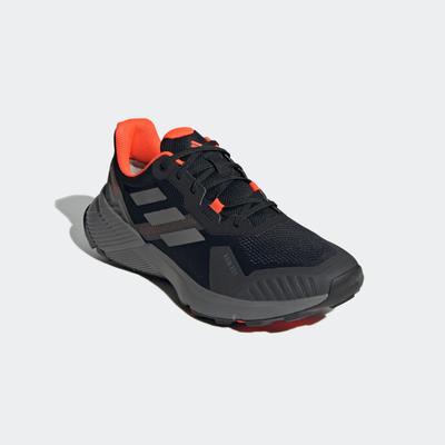 Laufschuh ADIDAS TERREX "SOULSTRIDE RAIN.RDY TRAILRUNNING", Gr. 46, schwarz (core schwarz, grau four, solar rot), Textil