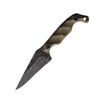 Stroup Knives Mini OD Green Fixed Blade Knife 6.75in Overall 3in 1095HC Steel Acid Etched Blade OD Green Sculpted G10 Handle Kydex Sheath