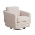Second Story Home Gogh Swivel Glider, Linen in Gray/White/Brown | Wayfair 628-181-0113