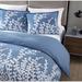 Rosecliff Heights Twin Size 100-Percent Cotton Comforter Set w/ White Floral Branch Pattern Cotton in Blue | Full/Queen Comforter + 2 Shams | Wayfair