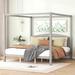 Harriet Bee Hafsteinn Solid Wood Canopy Bed Wood in Gray/White | 70.9 H x 78.8 W x 83.9 D in | Wayfair 429D8FE277EC4CB280F25ECDF8C13DCC