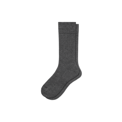 Men's Dress Calf Sock - Dark Charcoal - Large - Cotton Blend - Bombas