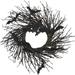 The Holiday Aisle® 15-In. Black Twig Battery-Operated Wreath w/ LED Lights & Flying Bats Wood/Twig in Black/Brown | 15 H x 15 W x 1 D in | Wayfair