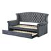 Wildon Home® Arthuree Twin Daybed w/ Trundle in Gray Upholstered/Velvet in Brown/Gray | 53.25 H x 43.9 W x 90.35 D in | Wayfair