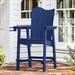 Beachcrest Home™ Bragdon Classic Outdoor Adirondack Bar Chair Plastic in Blue | 49 H x 22.6 W x 28.3 D in | Wayfair