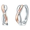 Lulu & Jane Diamant-Creolen Sterling Silber Diamant in Silber/Roségold 14,8 mm Damen