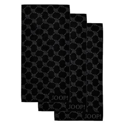 JOOP! Handtuch 3er Pack 'Classic / Infinity Signature' Baumwolle Schwarz Cornflower Image