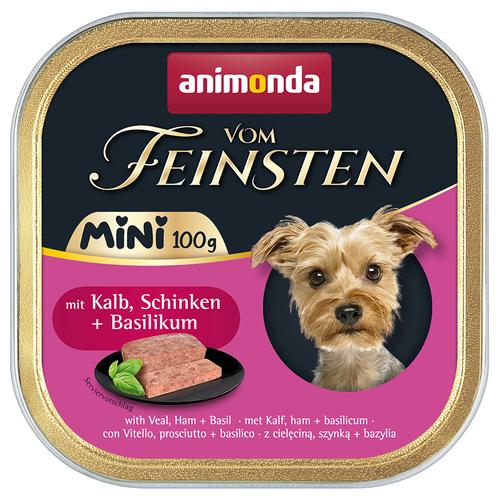 64x 100g animonda vom Feinsten Adult Mini mit Kalb, Schinken + Basilikum Hundefutter nass