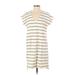 Madewell Casual Dress - Shift V Neck Short sleeves: Ivory Print Dresses - Women's Size X-Small