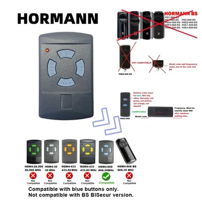 Duplicateur de télécommande Hormann émetteur Hormann HS1 868 HS2 868 HS4 868 HSE2 868 HSE4 868