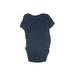 Carter's Short Sleeve Onesie: Blue Print Bottoms - Size 3 Month