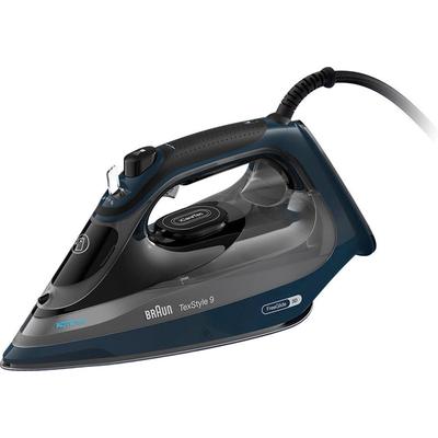 BRAUN Dampfbügeleisen "Dampfbügeleisen TexStyle 9 SI 9682 DB", blau (dunkelblau), B:13cm H:15cm T:32cm, Bügeleisen Image