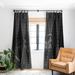 Summer Sun Home Art Geo Black Blackout Window Curtain