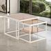 High-low Combination Design Tempered Glass Coffee Table Set, Length Adjustable 2-Tier End Table for Living Room