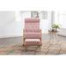Modern Rocking Chair w/ Ottoman, Upholstered Fabric Rocking Armchair, Rocking Chair Nursery with Thick Padded Cushion