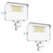 Luxrite 15/30/50W LED Flood Lights Outdoor Dusk to Dawn Sensor, 6500LM Security Light, 3CCT, Knuckle Mount White 2 Pack