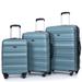 Expandable PC+ABS Durable Suitcase Sets Luggage, 3 Piece Trunk Sets Suitcase Hardshell Lightweight TSA Lock, Dark Green