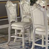 Acme Vendome COUNTER HEIGHT CHAIR (SET-2) Antique Pearl Finish