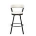 White 29" Counter Height Chairs Seat 360-degree Swivel Dining Furniture PU Upholstered Metal Base with Back (Set of 2)