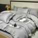 100 Thread Count Long Staple Cotton, Solid Duvet Cover Set with 4 Piece