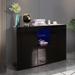 Storage Cabinet with LED Light, Living Room Sideboard Cupboard