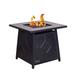 40,000 BTU Steel Outdoor Propane Gas Fire Pit Table with Steel lid and Weather Cover - 28" x 25" in.