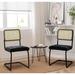 Mid Century Modern PU Leather/ Velvet Rattan Dining Chairs Set of 2/4/6, with Metal Chrome Legs and Upholstered Seat