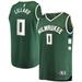 "Men's Fanatics Branded Damian Lillard Hunter Green Milwaukee Bucks Fast Break Player Jersey - Icon Edition"