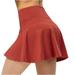 AnuirheiH Women s Mini Skirt 2023 Fall Fake Two-piece Running Casual Fall Sports Exercise Cycling Shorts Gym Yoga Tennis Skirt (including Pocket) Red S