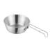 Wiueurtly Outdoor Camping Backpackers Foldable Bowl Lightweight Stainless Steel Bowl With Handle