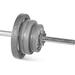 Adjustable Barbell Weight Set With 1-Inch Threaded Chrome Knurled EZ Curl Or Straight Bar Handle Strength Training For Home Gym Weight Lifting Gray Grip Plate Sets