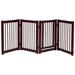 Freestanding Pet Gate with Door 4 Panels Wooden Dog Gate with Walk Through Door Foldable Pet Safety Puppy Fence with Adjustable Pen for House Doorway Stairs 30inch
