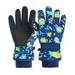 Lisingtool Fingerless Gloves Children Cartoon Print Winter Ski Gloves Thermal Gloves Thermal Cycling Gloves Kids Windproof Gloves Winter Gloves Navy