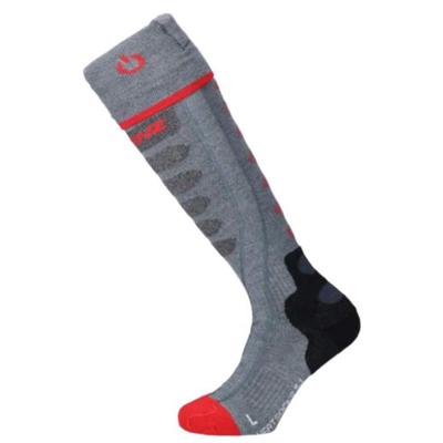 Lenz 5.1 Toe Cap Slim Fit Heated Socks with rcB 1200 Batteries - Re-Packaged Grey/Red