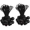 24 Pcs Plastic Tarps Black Tarp Gazebo Tent Black Bungee Cords Black Tarps Reusable Bungees Ball Bungee Tie Down Elastic Cord Bungee Ball Cord Set Elastic Rope Tarpaulin Black