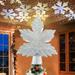 Deyuer 3D Christmas Tree Topper Star Projection Lamp with Snowflake Party Night Light