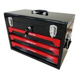 3 Drawers Heavy Duty Metal Tool Box with 439-Piece Mechanics Tool Set Repair Tool Kit Red & Black