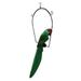 Hand Painted Wood Green Parrot Hanging Statue 23 Inch