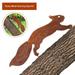 Kyoffiie Rusty Running Squirrel Decor Metal Squirrel Silhouette Creative Running Squirrel Statue Ornament Iron Art Tree Decor with Rusty Patina for Garden Sculpture Patio Yard