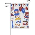SKYSONIC 4Th July Patriotic Clip Art Double-Sided Printed Garden House Sports Flag-12x18(in)-Polyester Decorative Flags for Courtyard Garden Flowerpot